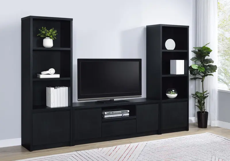 Winfield Black Entertainment Center – 60-Inch Tv Stand With Media Storage 1