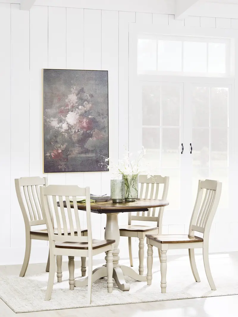 Wirloni Contemporary Dining Table And Four Upholstered Chairs 1