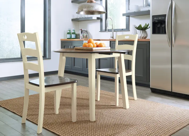 Woodanville Cream/Brown 3-Piece Drop-Leaf Dining Set 1