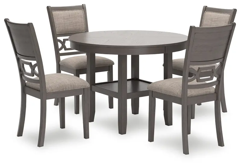 Wrenning Gray Dining Set: Table + 4 Chairs (5-Piece) 1