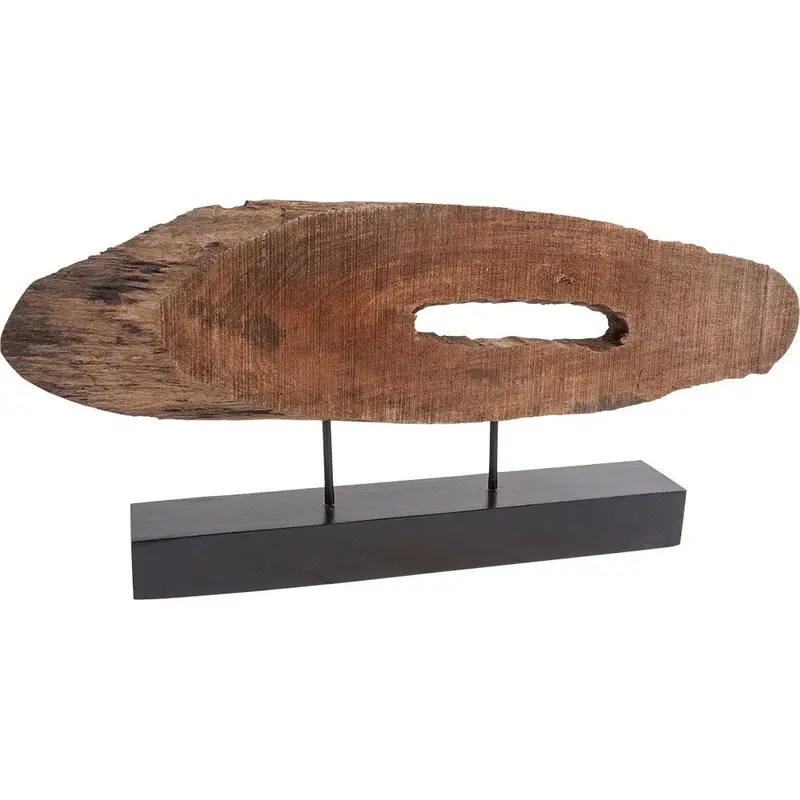 Yeadon Oval Accent Object In Brown Wood – 5"L X 34"W Shaped Design 1