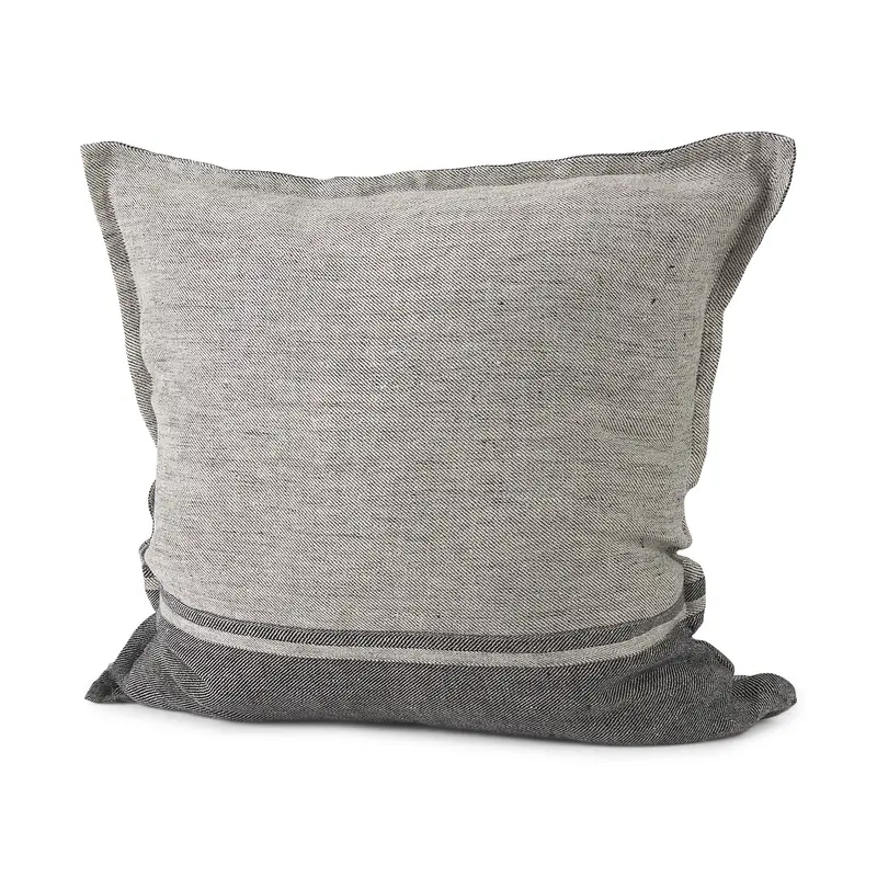 Zadie Square Pillow Cover – Two-Tone Gray Fabric, 20"L X 20"W 1