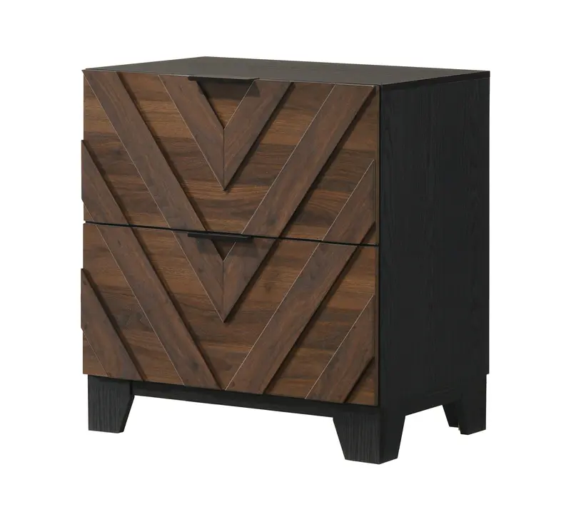 Zane Brown Solid Wood Nightstand 1