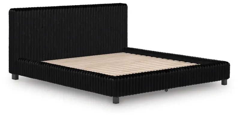 Zuraleus Black Upholstered California King Bed 1