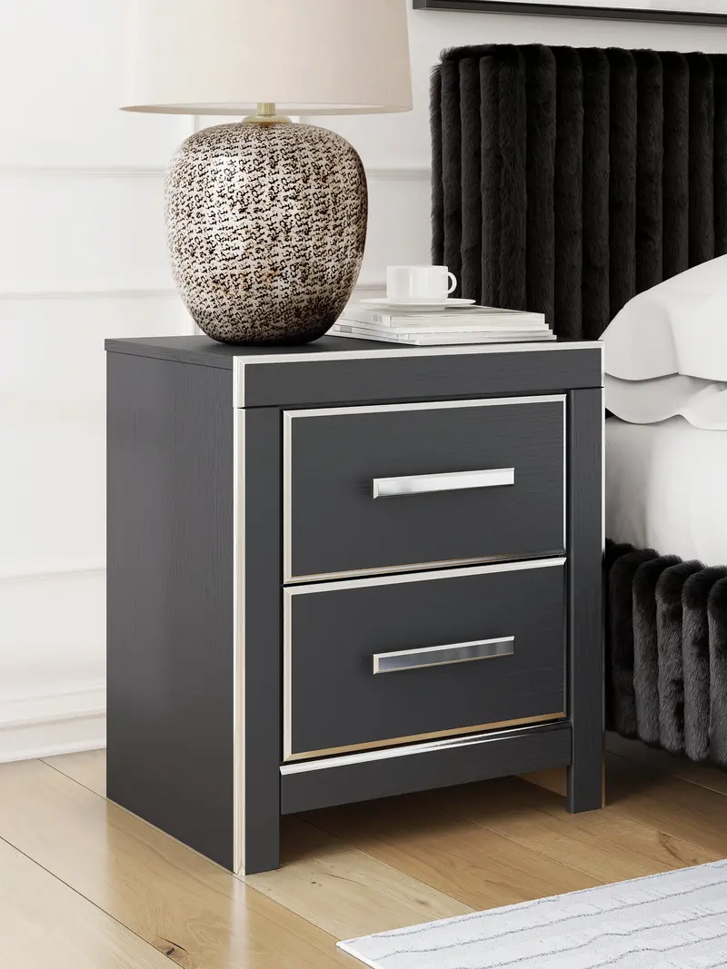 Zuraleus Sleek Black Modern Nightstand 1