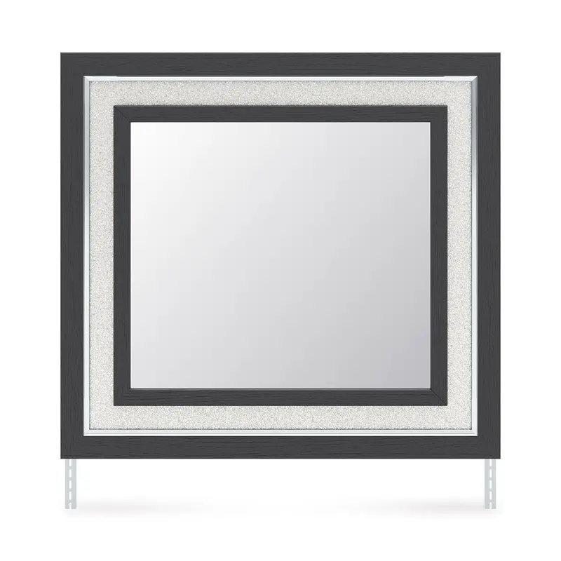Zuraleus Sleek Black Rectangular Bedroom Mirror 1